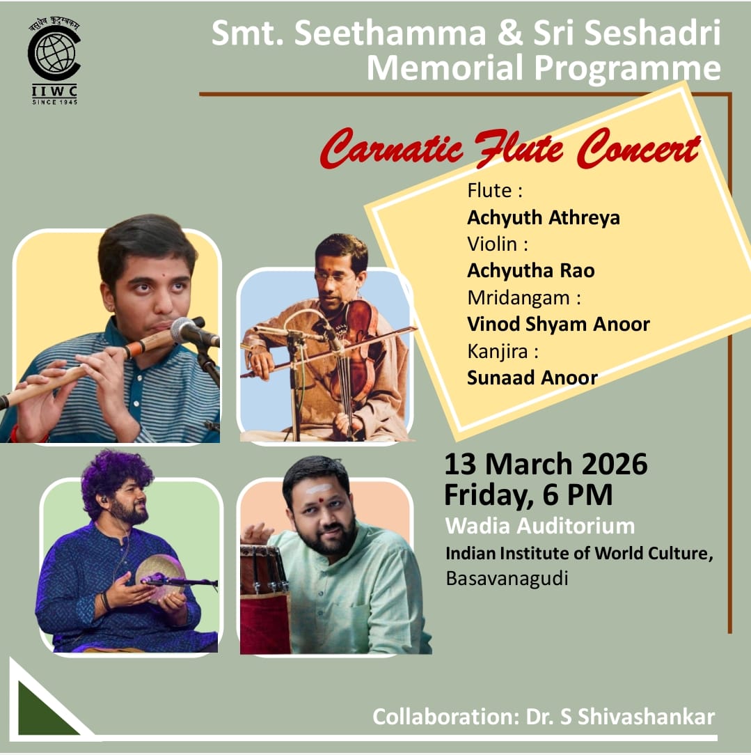 Smt. Seethamma & Sri Seshadri Memorial Programme - Carnatic Flute Concert poster